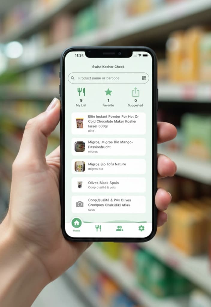 Swiss Kosher Check App Interface